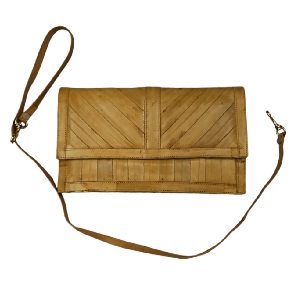 Vintage Eelskin Convertible Shoulder Bag Clutch Purse